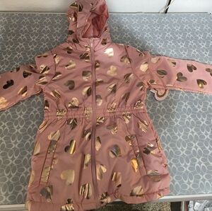 btween Pink Heart Print Kids Jacket